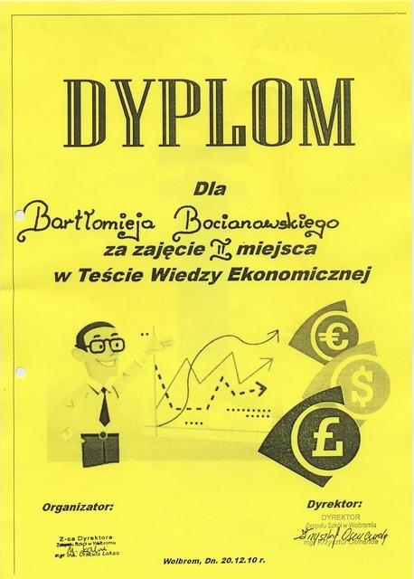 Wiedza ekonomiczna Bocianowski Bartlomiej